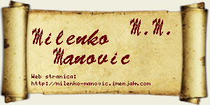 Milenko Manović vizit kartica